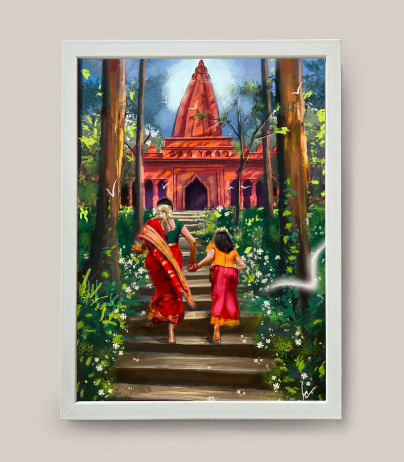 DIGITAL ART - Temple Visit with Maa