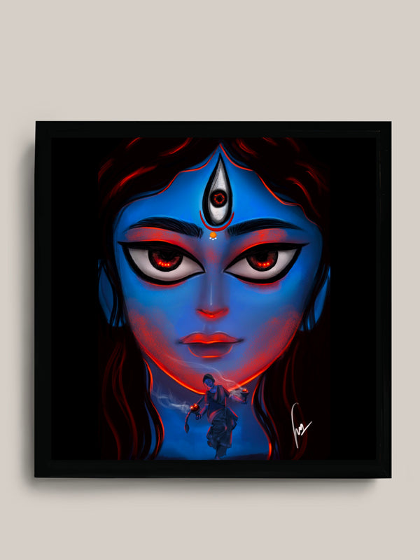 Abstract woman shows tongue. Hindu goddess Kali with third eye and face  covered in blood traditional indian religious symbol of tree worship  6554388 Vector Art at Vecteezy