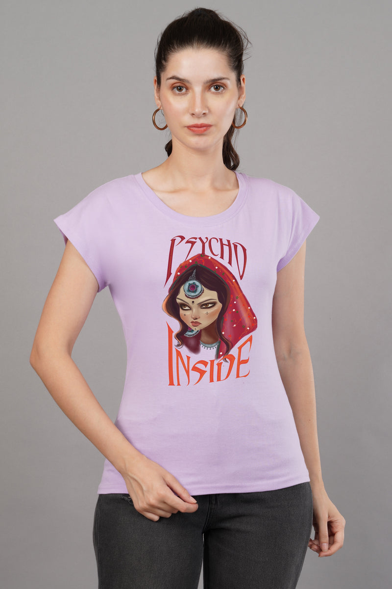 Psycho Inside -Printed Cotton T-shirt