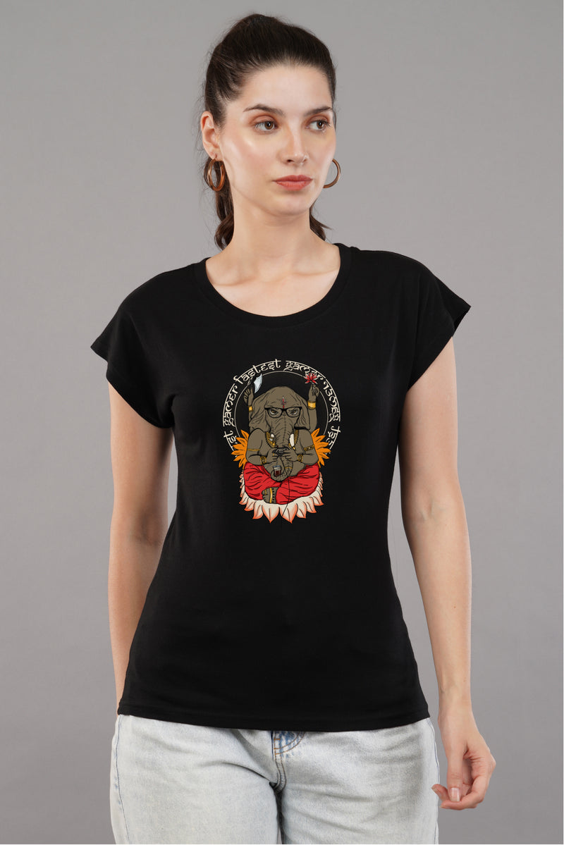 Ganesha -Printed Cotton T-shirt