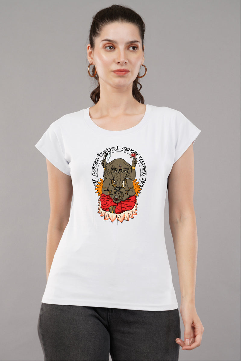 Ganesha -Printed Cotton T-shirt