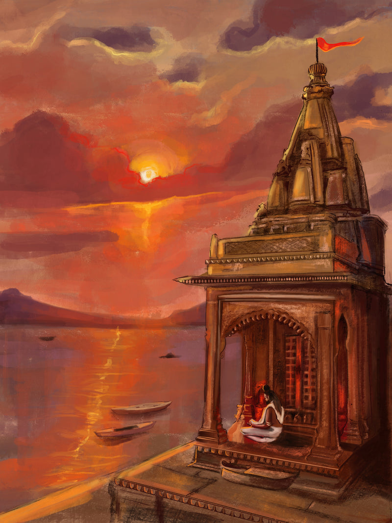 DIGITAL ART - Sunset at Ghat